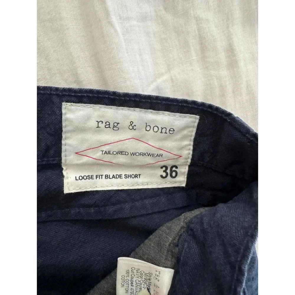Rag & Bone Mens Loose Fit Navy Shorts Size 36